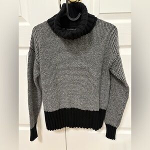 Banana Republic Striped Black and White Cowl Neck Sweater